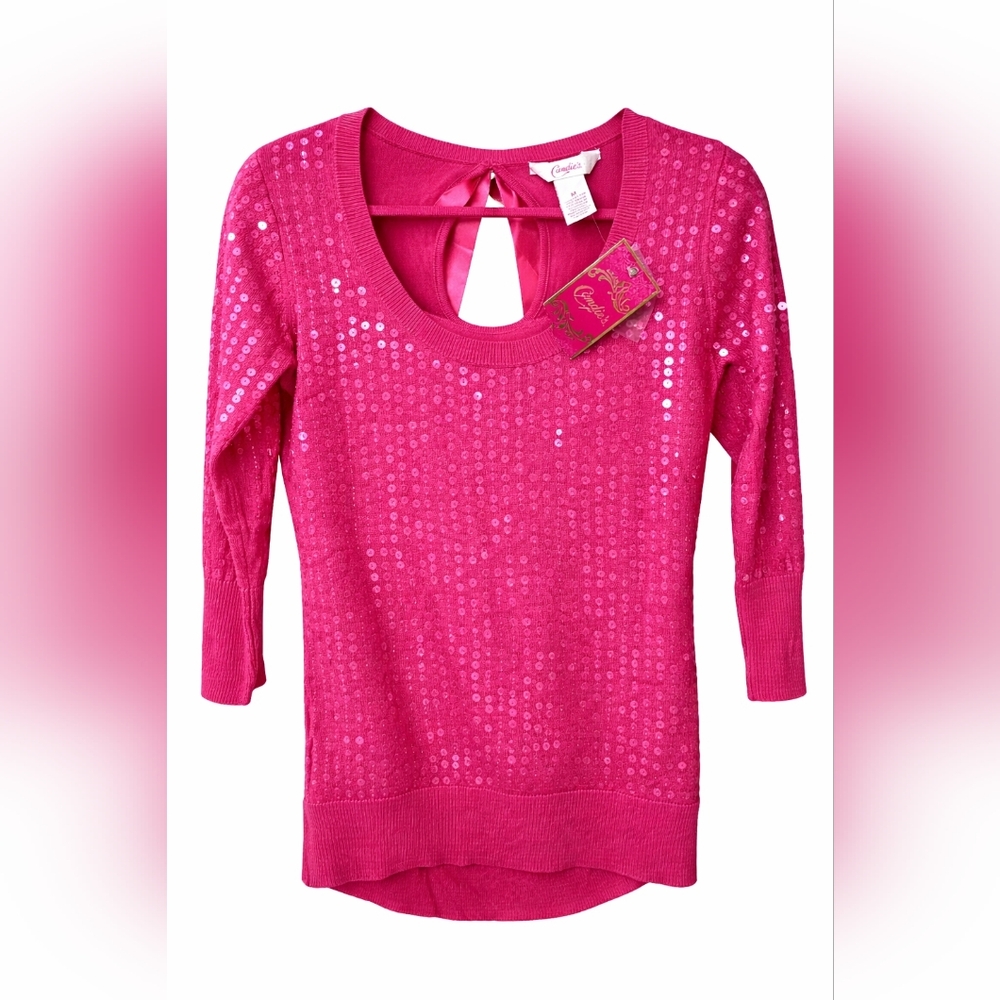 Candie's Raspberry Pink Sequin Sweater